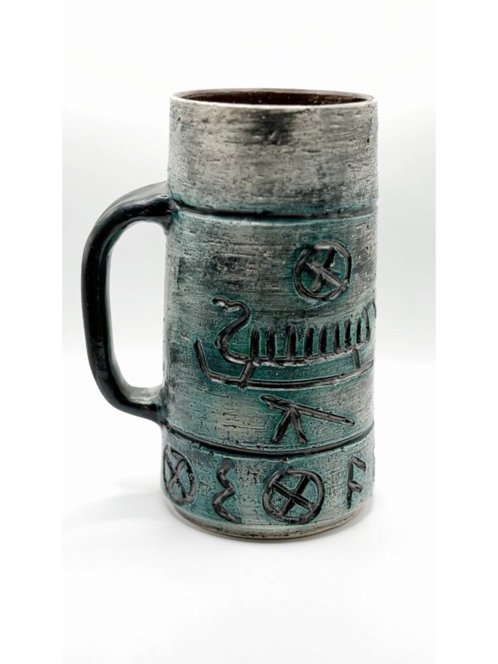 Vintage AROL Scandinavian Art Clay Pottery Cup/Mug Scandinavian Nordic Runes